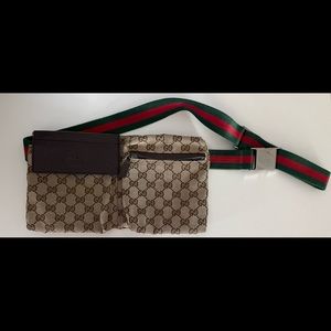Authentic Gucci brown monogram canvas waist bag
fanny pack bum bag